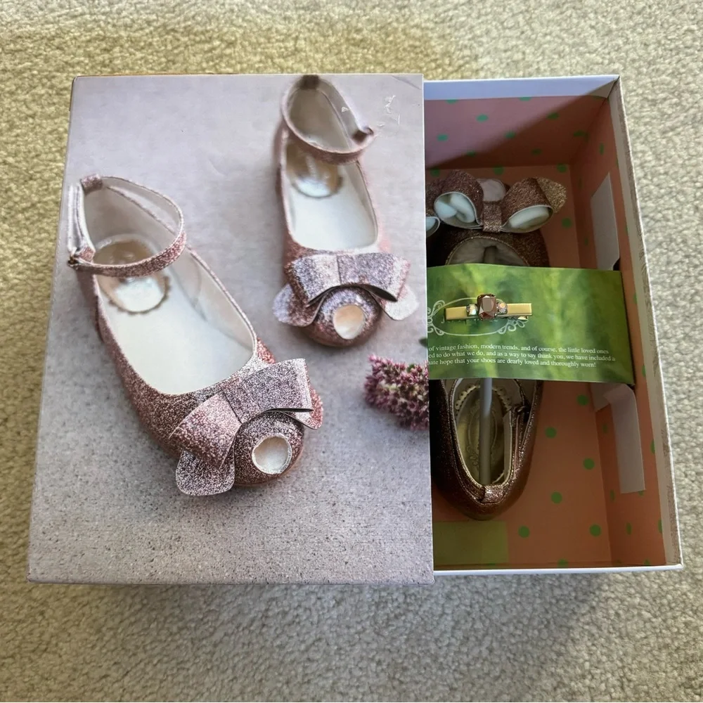 NWT Joyfolie Lyra Sparkle Pink Youth Sz 1/UK 13 Girl’s Ballet Flats Dress Shoes